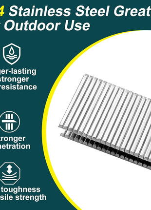 18 Gauge Norrow 1/4 inch Crown Staples 304 Stainless Steel 18 GA Staples for Pneumatic, Electric Stapler (1-1/2 inch)