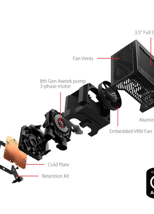 ASUS ROG Ryujin III 240 All-in-one Liquid CPU Cooler with 240mm Radiator. Asetek 8th gen Pump, 2X Noctua industrialPPC 120mm Fans, 3.5" Color LCD, 6 Year Warranty