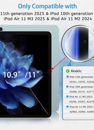 MOBDIK 2 Pack Paperfeel Screen Protector Compatible with iPad A16 11th / 10th Generation (2025/2022) & iPad Air 11 M3 2025 / M2 2024, Crafted for Natural Writing, Less Reflection, Easy Installation