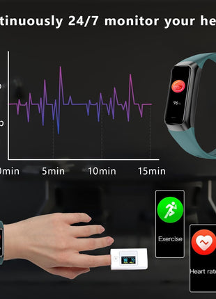 Fitness Tracker with 24/7 Blood Oxygen Heart Rate and Sleep Monitor,IP68 Waterproof,1.10''AMOLED Touch Color Screen,Step Counter Health Activity Trackers for Women Men (Green)