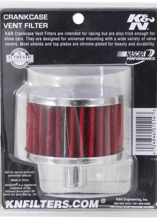 K&N Vent Air Filter/Breather: High Performance, Premium, Washable, Replacement Engine Filter: Flange Diameter: 0.75 in, Filter Height: 2 in, Flange Length: 0.875 in, Shape: Breather, 62-1160