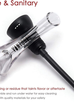 Vintorio Wine Aerator Pourer   Premium Aerating Pourer and Decanter Spout (Black)