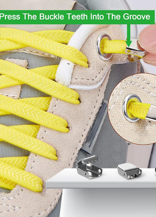 Hstgaga Elastic Shoe Laces for Kids and Adults, Tieless Shoelaces for Sneakers, Elastic No Tie Shoe Laces