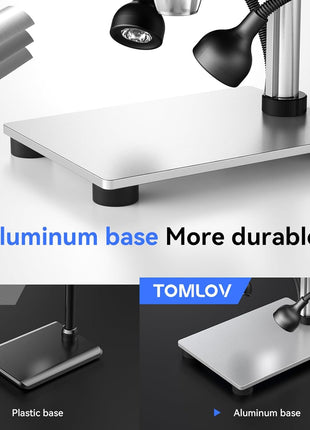 TOMLOV 1000X Coin Microscope with 4.3 inch Screen, Digital Microscope Magnifier with LED Lights, Metal Stand, PC View, Photo/Video, 32GB SD Card, Windows, macOS Compatible, DM4S