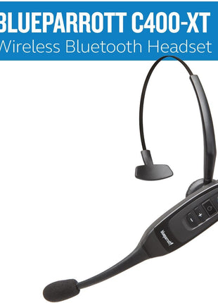 BlueParrott C400-XT Convertible Bluetooth Headset | 96% noise canceling headset for truck drivers; convertible wear styles, 24 hr talk time
