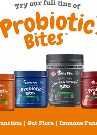 Zesty Paws Probiotics for Dogs, Digestive Enzymes Gut Flora, Digestive Health, Diarrhea & Bowel Support, DE111, Dog Probiotics Soft Chew for Pet Immune System, Chicken, 50 Ct (Pack of 2)