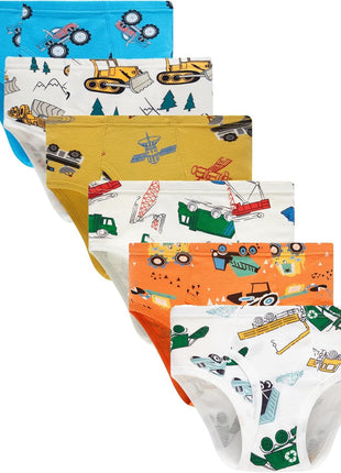 Boboking Little Boys Briefs Dinosaur Truck Toddler Kids Underwear (Pack of 6) 5/6Y