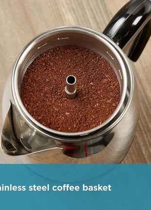 Farberware 12-Cup Stainless Steel Coffee Percolator, Automatic Keep Warm