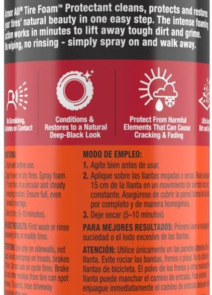 Armor All Tire Foam, Tire Cleaner Spray for Cars, Trucks, Motorcycles, 20 Oz Each, 1.25 Pound (Pack of 1)