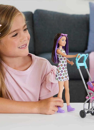 Barbie Skipper Babysitters, Inc. Playset with Skipper Babysitter Doll (Brunette), Stroller, Baby Doll & 5 Accessories, Toy for 3 Year Olds & Up