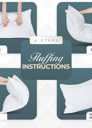 Utopia Bedding Hotel Bed Pillows for Sleeping, Pillows Queen Size Set of 2 | Down alternative pillows, cooling hotel quality, luxury comfort for back, side & stomach sleepers, Premium Stripes, White