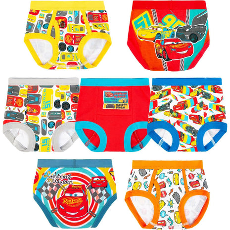 Disney Boys' Pixar Cars Toddler Potty Training Pant & Brief Combo Option, Stickers & Tracking Chart in Sizes 18m, 2t, 3t, 4t
