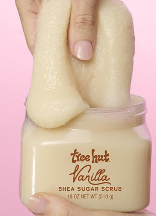 Tree Hut Vanilla Body Scrub, Exfoliating Sugar Scrub, Vegan, 18 Oz | Exfoliating & Nourishing with Shea Butter & Essential Oils, Body Exfoliator for All Skin Types, Self Care Gifts for Women