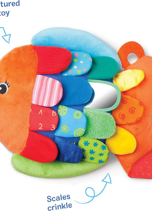 Melissa & Doug K's Kids, Flip Fish Stuffed Animal, Soft Baby Book, Multi-Textured Squeaking & Crinkling Infant Sensory Toys for Babies with Baby Mirror, Tummy Time Toys for Infants Ages 0–9 Months