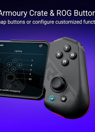 ASUS ROG Tessen Mobile Gaming Controller Android Phones ONLY, Foldable, Compact, Wired USB-C, Programmable, Fast Charging, RGB for Call of Duty: Warzone Mobile, Minecraft, Roblox, 350+ Games