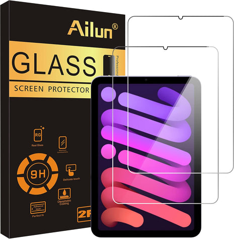 Ailun Screen Protector for iPad Mini 7 & 6, 2 Pack, 8.3 Inch, Case Friendly | Mini 7 A17 Pro 7th Gen 2024, Mini 6th Gen 2021 Release, Tempered Glass, 2.5D Edge