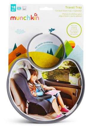 Munchkin® Carseat Tray - Toddler Travel & Road Trip Accessory for Mess-Free Snacking in the Car, Grey