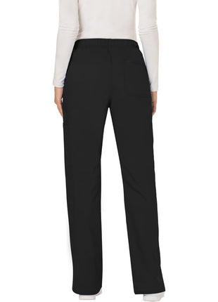 Cherokee WW Revolution Women's Mid Rise Straight Leg Pull-on Pant,D3Pewter,Medium Black