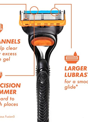 Gillette Fusion5 5-Blade Mens Razor Blade Refills, 12 Count, with Precision Trimmer