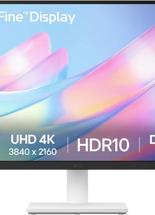 LG 27US500-W Ultrafine Monitor 27-Inch 4K UHD (3840x2160) HDR10 IPS Borderless Design Reader Mode Flicker Safe Switch App HDMI DisplayPort - White