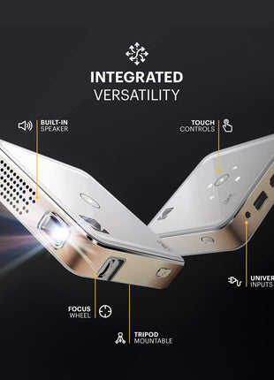 Kodak Ultra Mini Portable Projector - HD 1080p Support LED DLP Rechargeable Pico - 100 Display Built-in Speaker - HDMI USB and Micro SD - Compatible with iPhone iPad Android Phones"