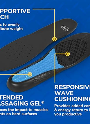 Dr. Scholl's Work All-Day Superior Comfort Insoles (with) Massaging Gel, Men, 1 Pair, Trim to Fit