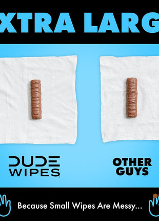 DUDE Wipes Unscented Adult Flushable Wet Wipes, Sensitive Skin, 288 Count | 99% water, extra large flushable butt wipes. Fragrance free, hypoallergenic, vitamin E and aloe. Septic safe. 6 packs of 48.