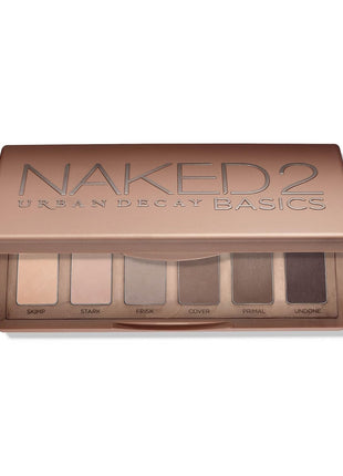 URBAN DECAY Naked 2 Basics Mini Eyeshadow Palette - 6 Matte Neutral Shadows, Long-lasting Wear, Multi-Use Powder for Eye, Contour, Brows, Ultra-Blendable Cool-Tone Shades, Travel Makeup with Mirror