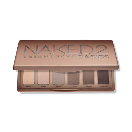 URBAN DECAY Naked 2 Basics Mini Eyeshadow Palette - 6 Matte Neutral Shadows, Long-lasting Wear, Multi-Use Powder for Eye, Contour, Brows, Ultra-Blendable Cool-Tone Shades, Travel Makeup with Mirror