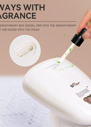 Bear Steamer for Clothes, 1300W 25s Heat-Up Clothes Steamer with 230ml Tank | Essential Oil Compatible,20g/min Steam Rate,Handheld 2-in-1 Steam&Iron,Fabric Wrinkle Remover for Home&Travel,Includes Brush