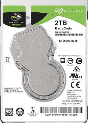 Seagate 2TB BarraCuda SATA 6Gb/s 128MB Cache 2.5-Inch 7mm Internal Hard Drive (ST2000LM015)