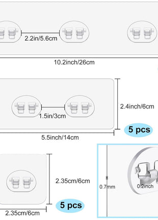 Vivinin 15 Pack Shower Caddy Adhesive Replacement, No Drilling Shower Shelf, Strong Adhesive Hooks for Showers & Kitchen Racks
