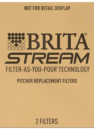 Brita Stream Pitcher Water Filter for Pitchers and Dispensers, BPA-Free, Replaces 1,800 Plastic Water Bottles a Year, Lasts Two Months or 40 Gallons, Includes 2 Filters