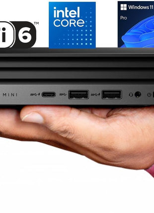 HP Pro 400 G9 Mini PC Desktop Computer, Intel CPU, 16GB DDR5 RAM, 256GB PCIe SSD, Triple 4K Display Support, USB-C, Ultra-Quiet Design, Bluetooth 5.2, WiFi 6, Keyboard and Mouse, Windows 11 Pro