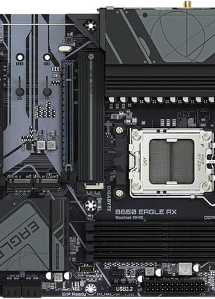 GIGABYTE B650 Eagle AX AM5 LGA 1718 ATX Motherboard, DDR5, Triple M.2 Slots (1x PCIe 5.0, 2X PCIe 4.0), USB 3.2 Gen2x2 Type-C, WiFi 6E, Realtek GbE LAN