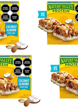 Nature Valley Chewy Granola Bar, Protein, Coconut Almond, 5 Bars, 7.1 OZ (Pack of 4)