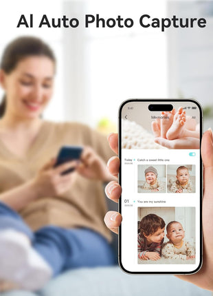 ebemate WiFi Video Baby Monitor with 2 Camera,2.8inch Display with 1500Ft Long Range,WiFi On/Off,1080P No Glow Night Vision,2-Way Talk Baby Cam Monitoring