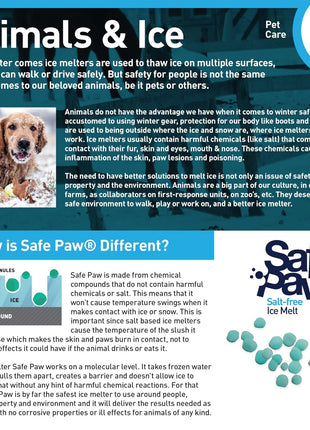 Safe Paw 2-Pack Pet-Safe Snow & Ice Melter, Salt- & Chloride-Free, 8 Lbs - Pet-Friendly Winter Maintenance Product for Driveway, Concrete, Sidewalk, and Outdoor Spaces