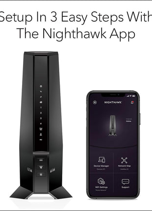 NETGEAR Nighthawk Modem Router Combo (CAX30) DOCSIS 3.1 Cable Modem and WiFi 6 Router - AX2700 2.7 Gbps - Compatible with Xfinity, Spectrum, Cox, and More - Gigabit Wireless Internet
