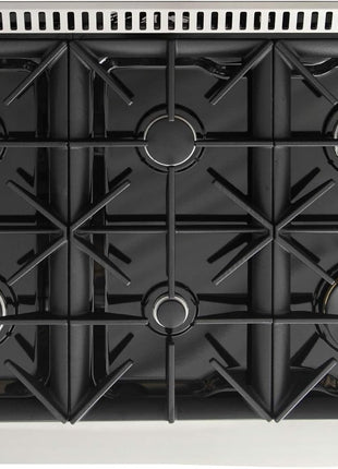 36 in. 5.2 cu. ft. Natural Gas Range with Sealed Burners and Convection Oven in Stainless Steel with Blue Oven Door