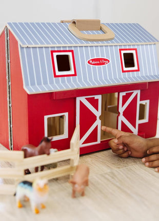 Melissa & Doug Wooden Fold & Go Barn, Multi, One Size