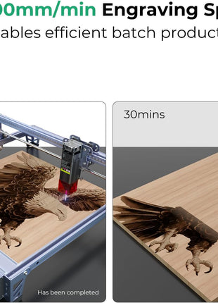 Creality Falcon 10W Laser Engraver Machine, 0.06mm High Precision Laser Engraving Machine 72W Laser Cutter and Engraver Machine for Wood Metal Acrylic Leather, 15.7"×16.3" Workspace