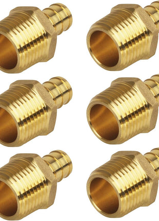 PEX Fitting, 3/4" Male NPT to 3/4" PEX Adapter for Plumbing Repairs or Remolding, Sturdy and Durable Brass Crimp Fitting (4 Pack)