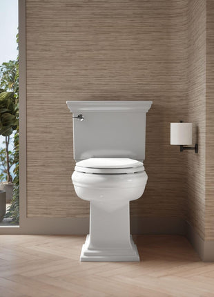 KOHLER 4636-RL-0 Cachet ReadyLatch Elongated Toilet Seat Slow Close, Soft Close Toilet Seat Quiet Lid, Contoured Grip-Tight Bumpers Installation Hardware, Apartment Essentials, White