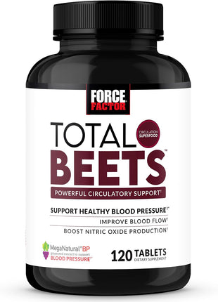 Force Factor Blood Pressure & Total Beets Chews Nitric Oxide Cardiovascular Support Grapeseed Antioxidants 120 Count & 60 Chews