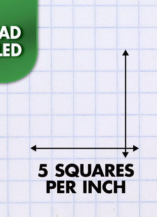 Mead Spiral Notebook, 1 Subject, Graph Ruled Paper, 7-1/2 inch x 10-1/2 inch, 100 Sheets, Green (05676AC5)
