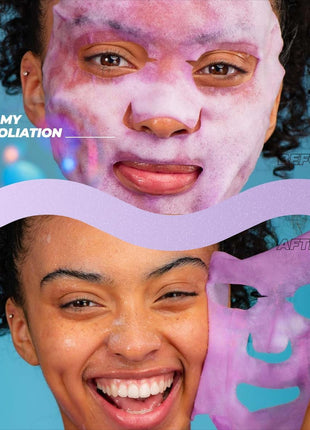Vitamasques Blueberry Oxygenating Bubble Face Mask, Pore Cleanse and Detox, Deeply cleansing action, with bubbling fun (Pack of 3)