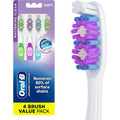 Oral-B Advantage Vivid Dual Action Whitening Toothbrushes, Soft, Tooth Brush Pack of 4 Count, Tooth Brushes (Packaging and Product Color May Vary)