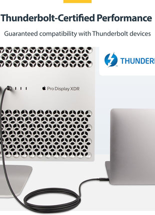 StarTech.com 6ft (2m) Active Thunderbolt 4 Cable - 40Gbps - 100W PD - 4K/8K Video - Thunderbolt Cable - Compatible w/USB4/DP Alt Mode, Thunderbolt 3, USB 3.2/Type-C (A40G2MB-TB4-CABLE)
