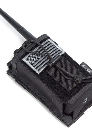 Tactical Molle Radio Holster Holder Case Military Heavy Duty Pouch Bag for Two Ways Walkie Talkies Adjustable Storage with 1 Pack Patch